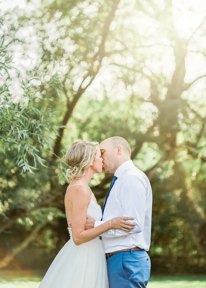 Outdoor wedding portrait