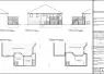 Architectural plans for a rear patio addition with elevation and deck layouts.