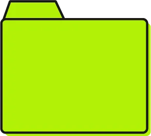 Bright green folder icon with a black tab and outline