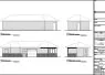 Architectural elevations of a pool house design.