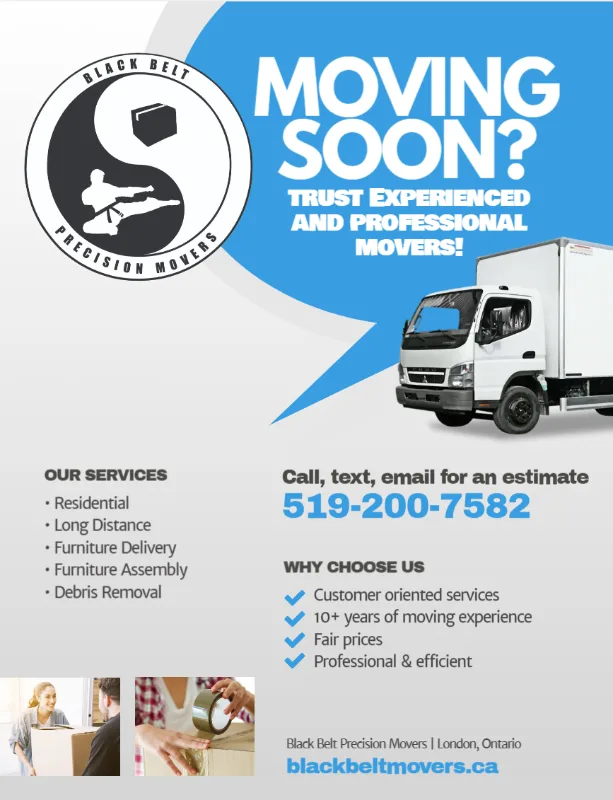 Black Belt Movers. 1 hour Minimum! $100/hour for 2 movers in Moving & Storage in London - Image 2