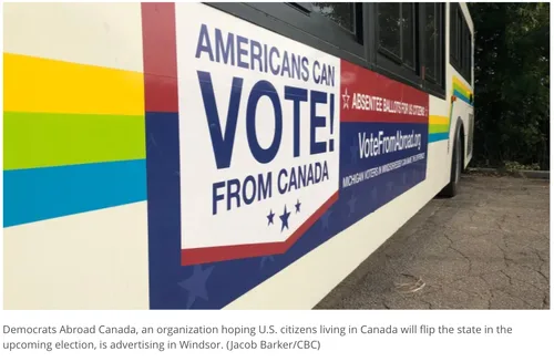 Americans Can Vote from Canada Sign