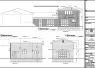 Architectural blueprint of a residential garage with front, right side, and rear elevations.