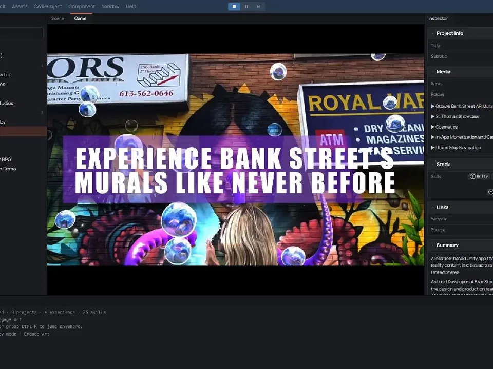 Personal Portfolio Built as a Working Game Editor