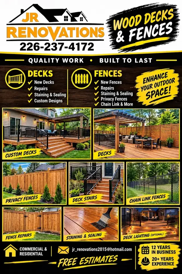 fences & decks in Fence, Deck, Railing & Siding in London - Image 2