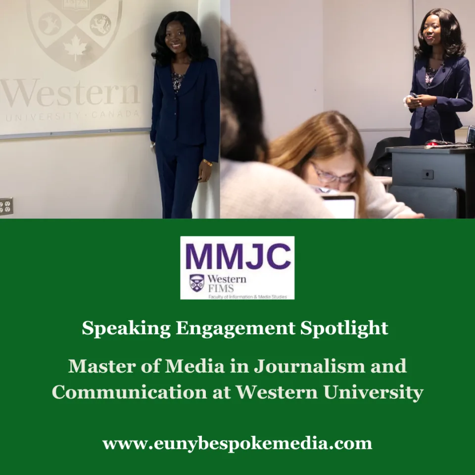 Speaking Engagement for Master of Media in Journalism and Communication at Western University