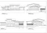 Architectural elevation drawings of a multi-level house.