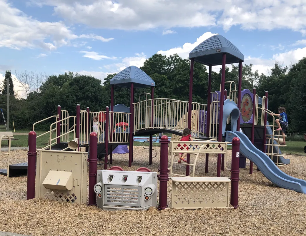 Playground at University Heights Park. Published in the source’s 2020 park visit report. Current equipment may differ.