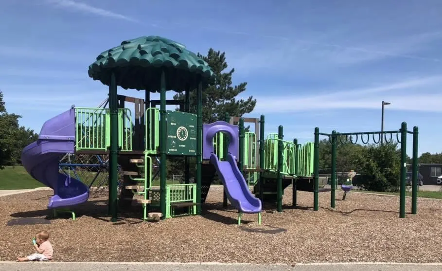 Playground at Nor’west Optimist Park. Published in the source’s 2020 park visit report. Current equipment may differ.