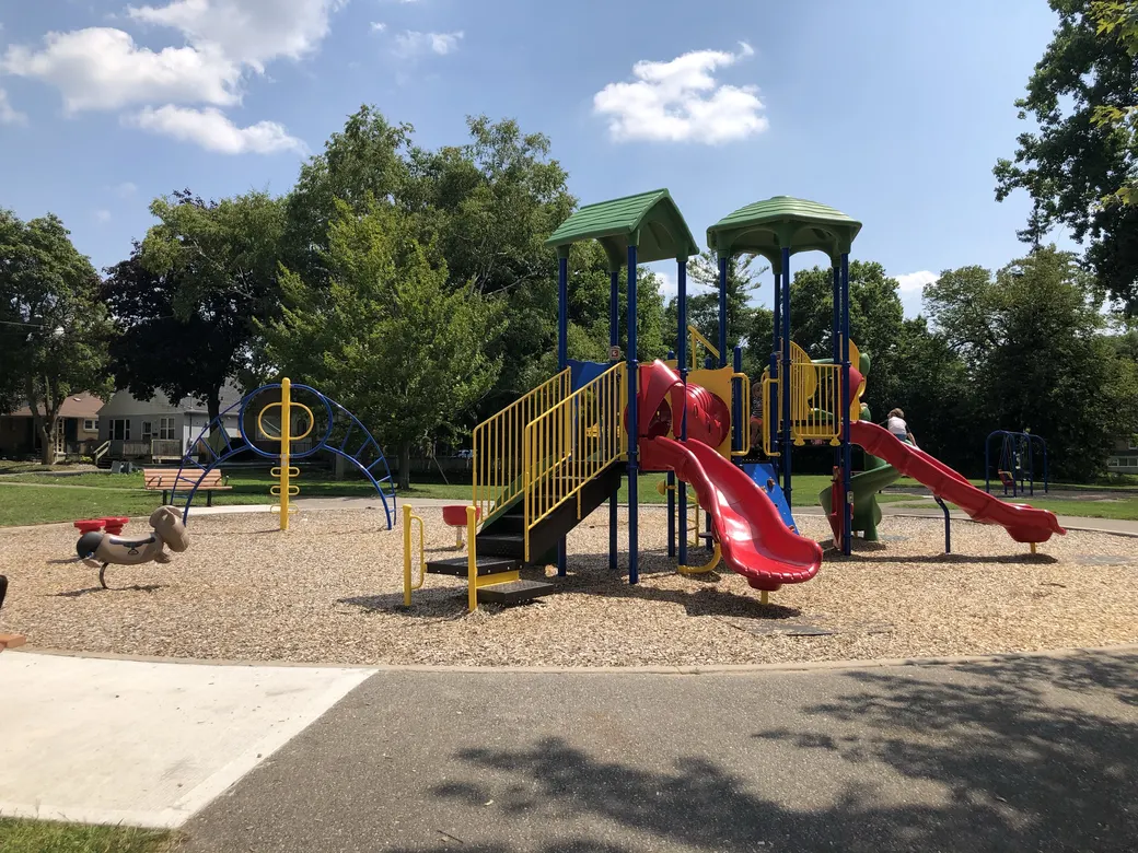 Playground at West Lions Park. Published in the source’s 2020 park visit report. Current equipment may differ.
