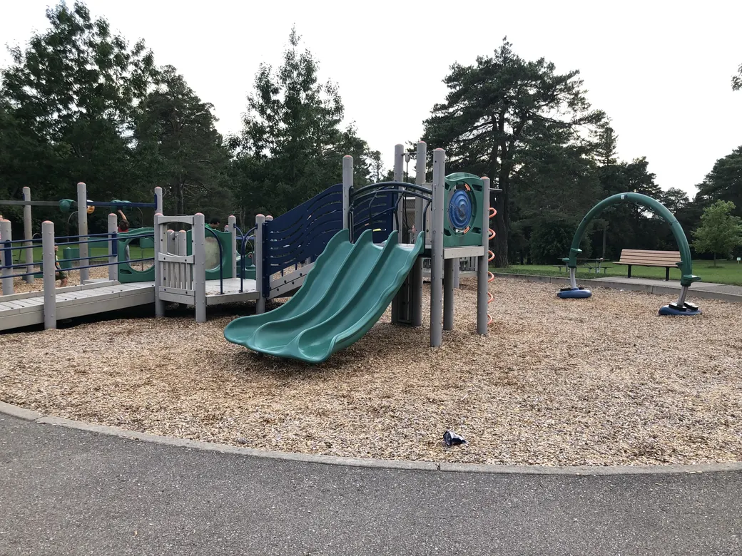 Playground at Basil Grover Park. Published in the source’s 2020 park visit report. Current equipment may differ.