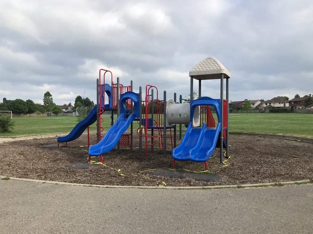 Playground at Jesse Davidson Park. Published in the source’s 2020 park visit report. Current equipment may differ.